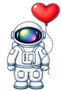 Astronaut With Heart Balloon Tee.