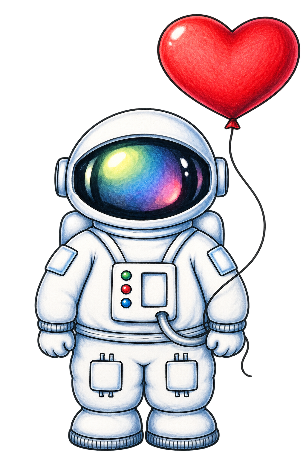 Astronaut With Heart Balloon Tee.