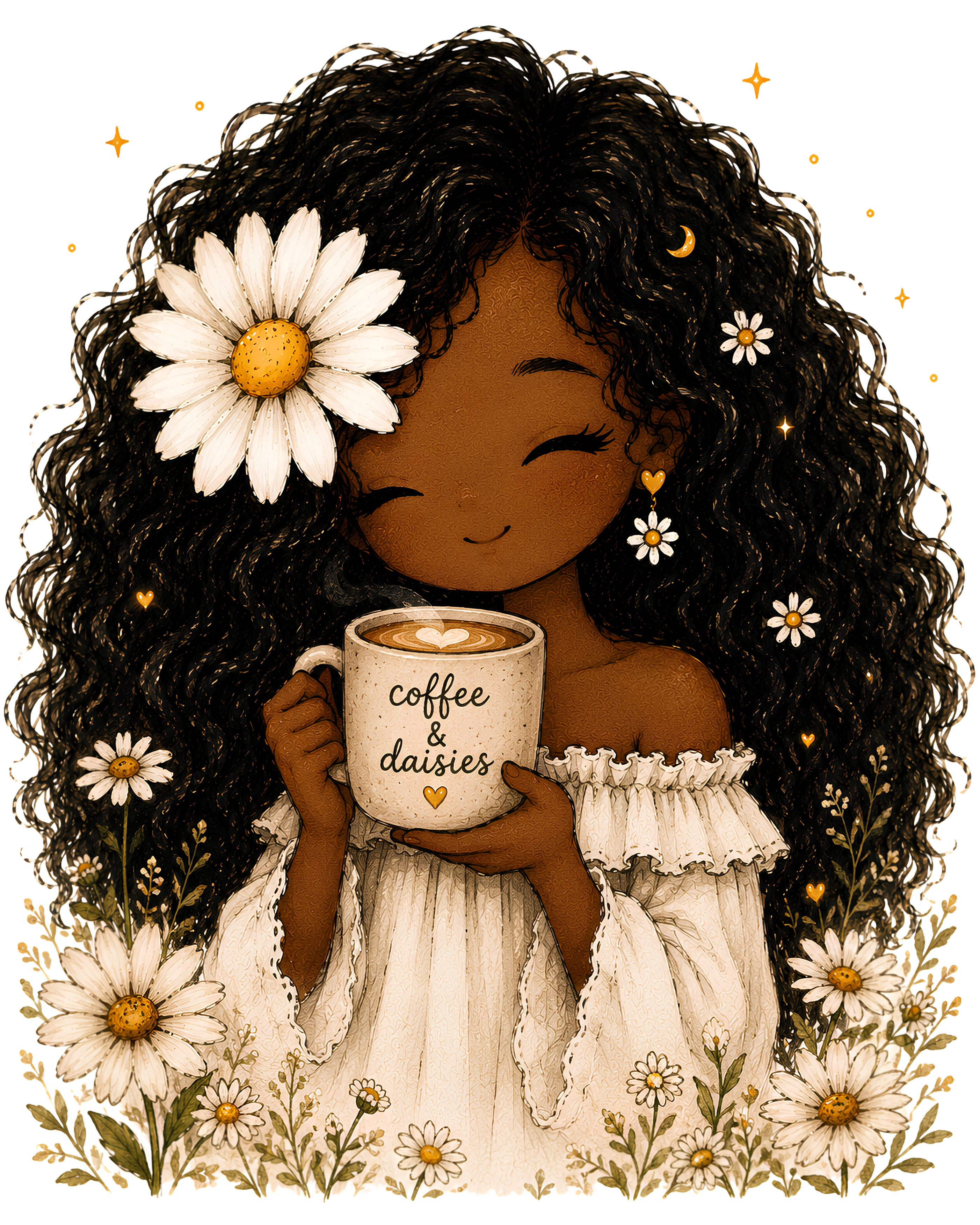 Coffee & Daisies Tee