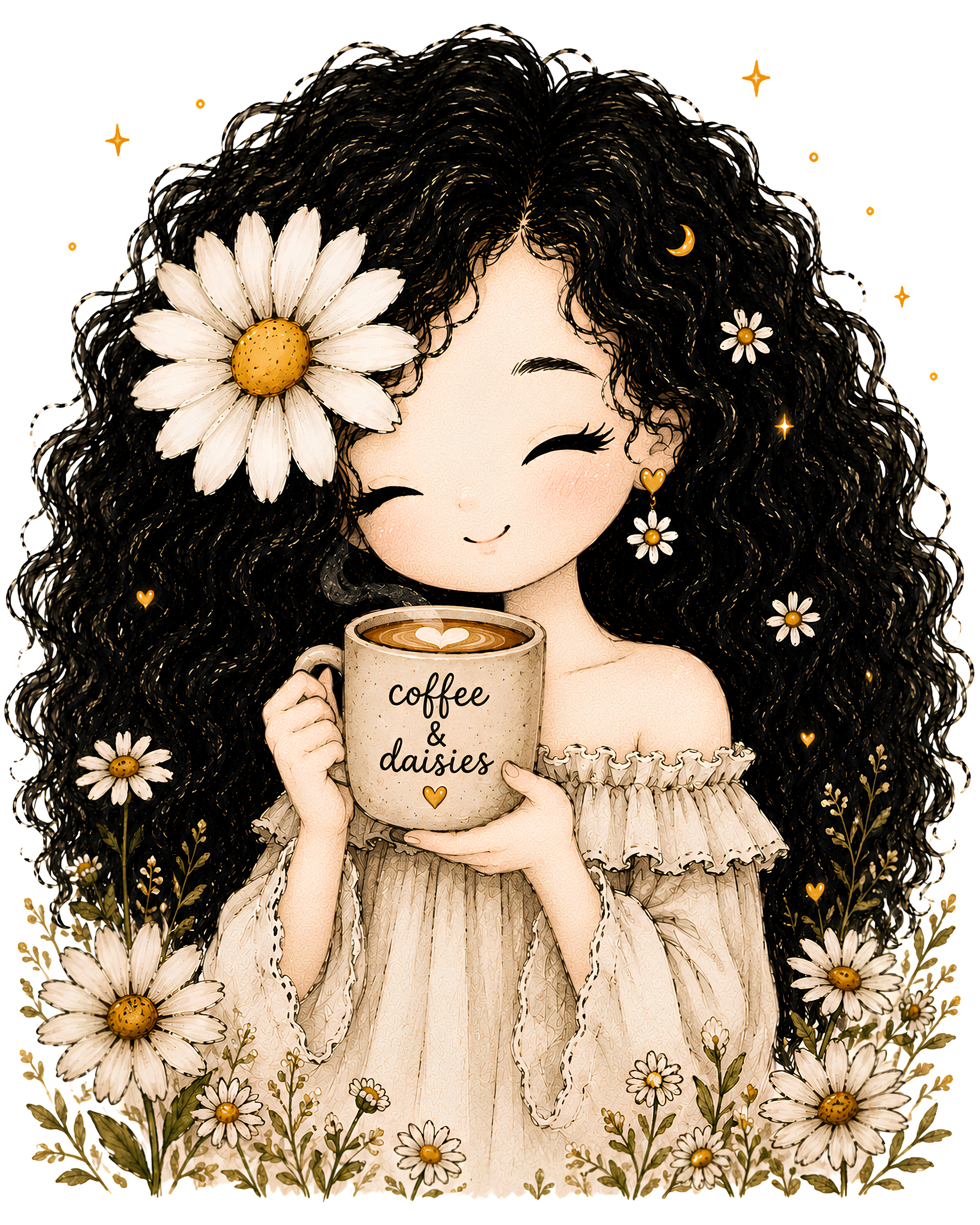 Coffee & Daisies Tee