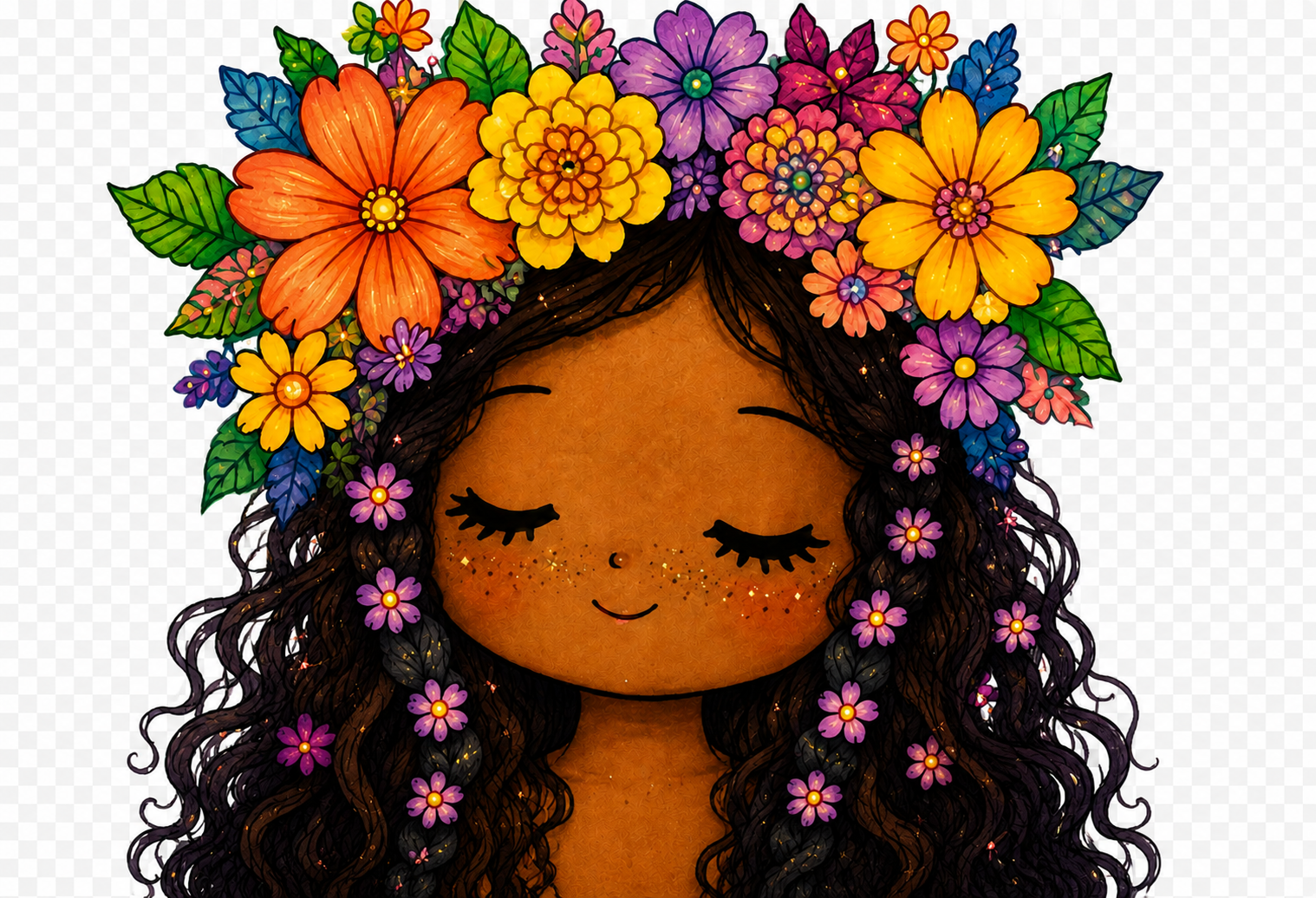 Flower Crown Girl Tee