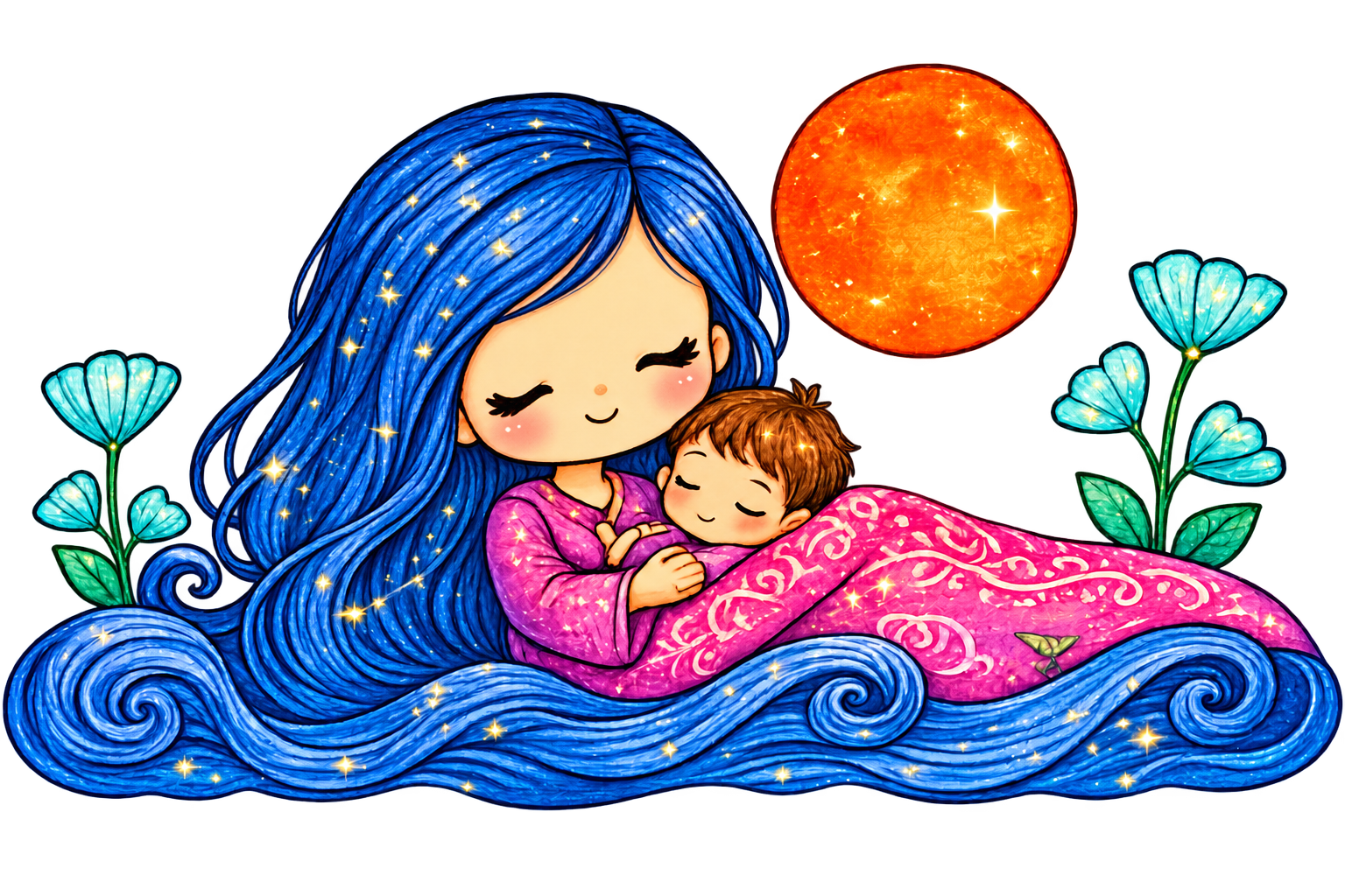 Ocean Mother & Baby Tee.