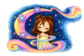 Girl in Rainbow Spiral Tee