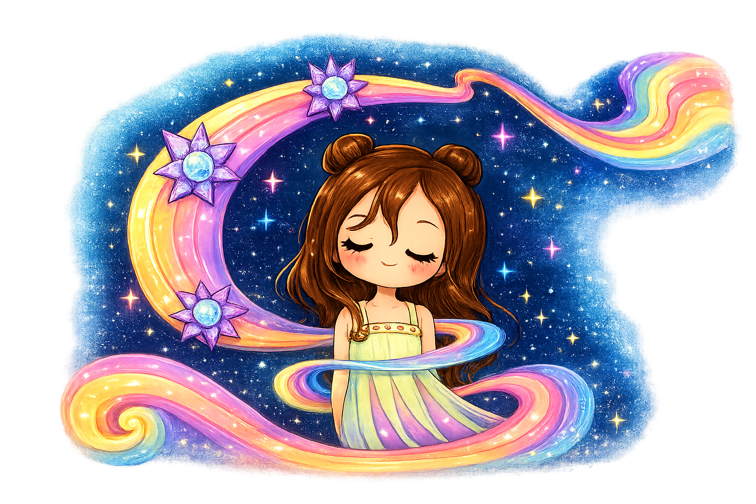 Girl in Rainbow Spiral Tee