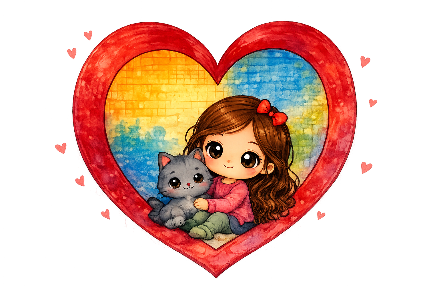 Girl & Kitty Tee