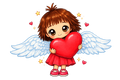 Girl with Wings & Heart Tee