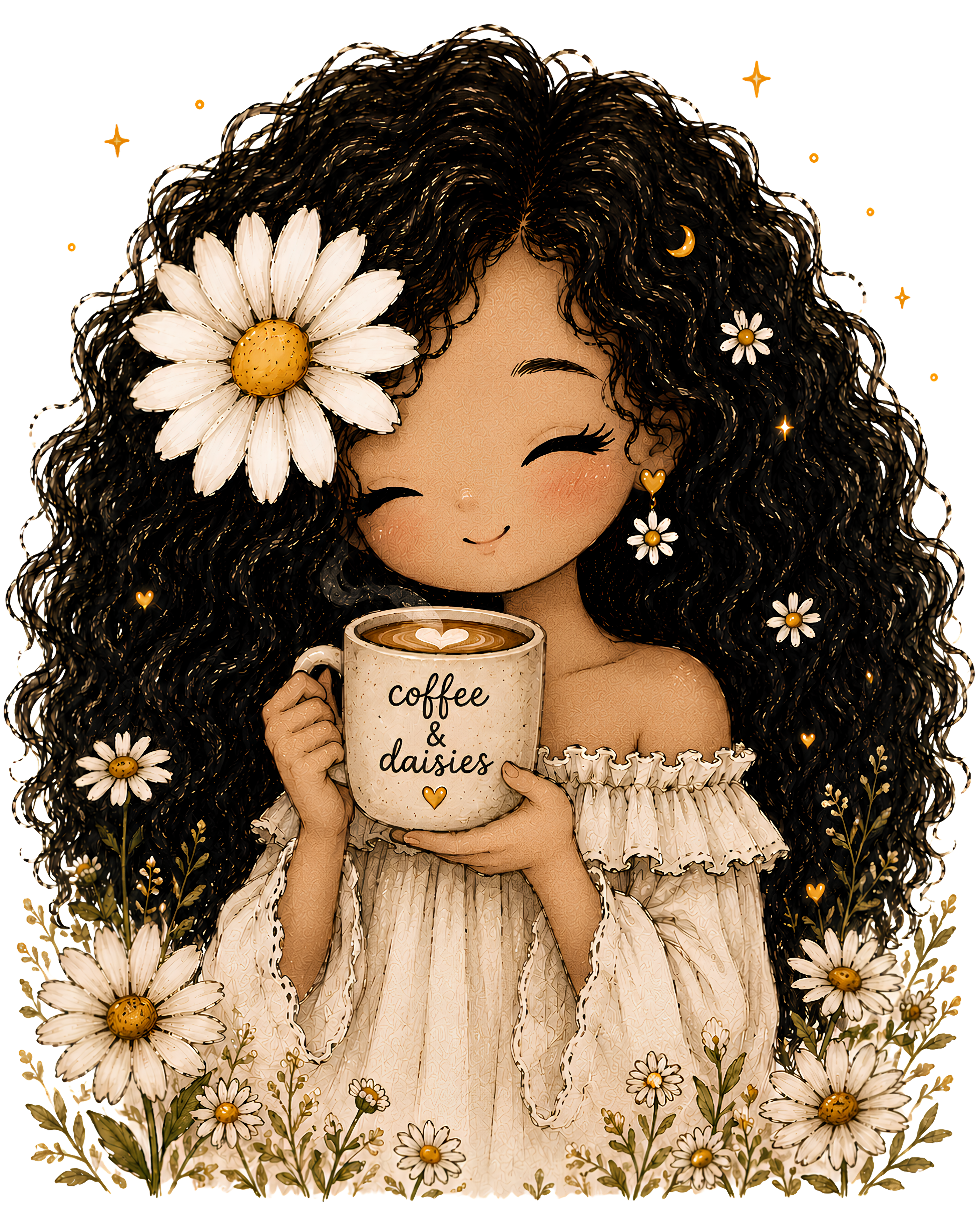 Coffee & Daisies Tee