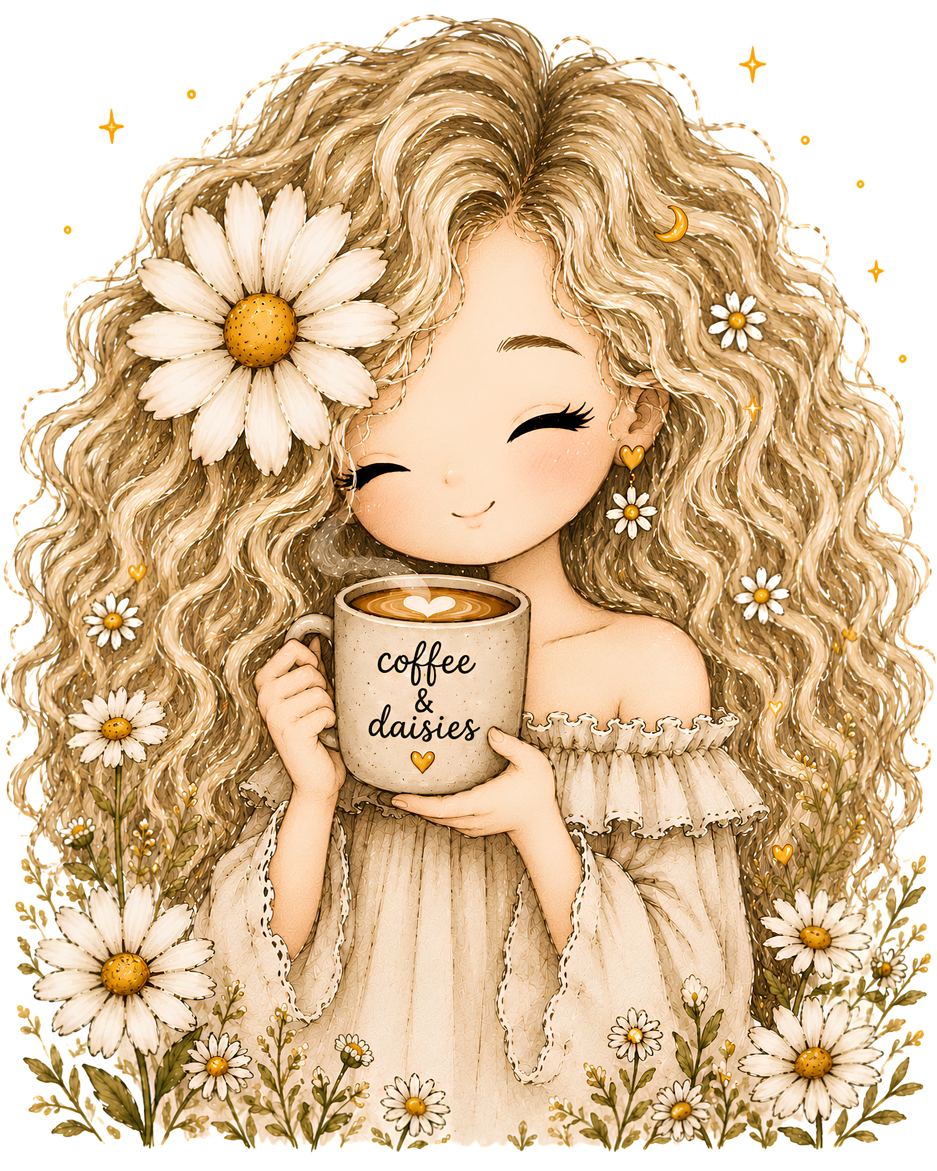 Coffee & Daisies Tee
